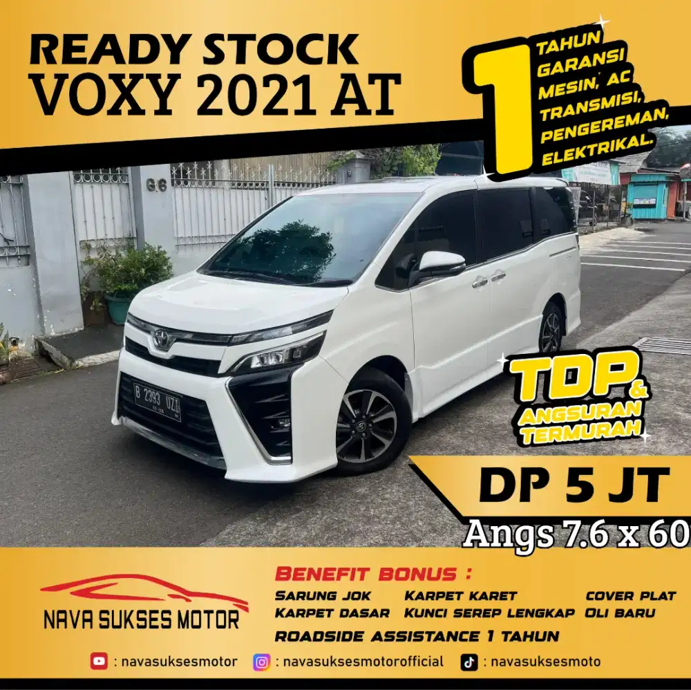 TDP 5 Jt Angs Termurah Toyota Voxy 2021 Matic Putih Low Km Like New