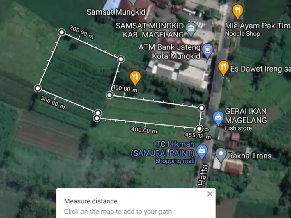 Jual Tanah 6357m samping Samsat Mungkid