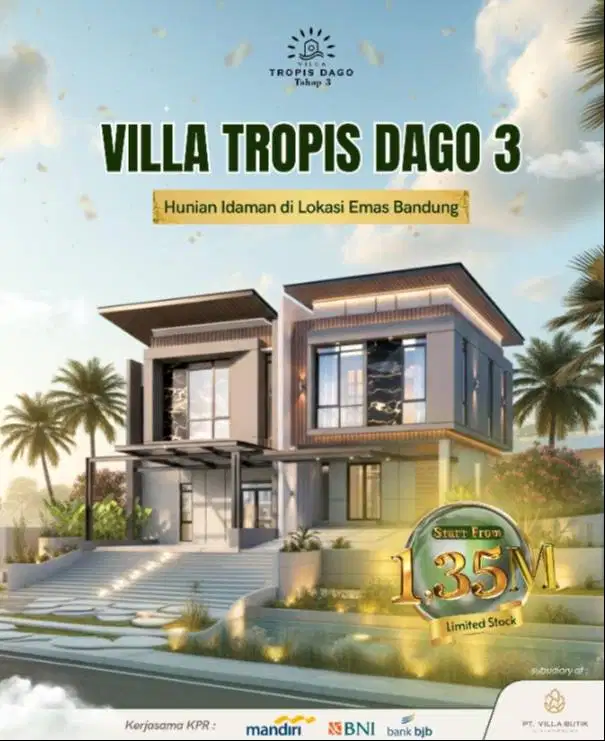 Rumah Mewah 2 Lantai Dengan View Kota Bandung Dekat Gedung Sate