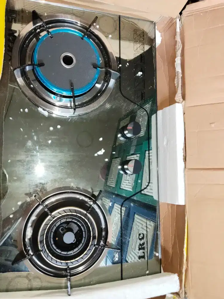 Kompor tanam 2 tungku stanlis merek LRC