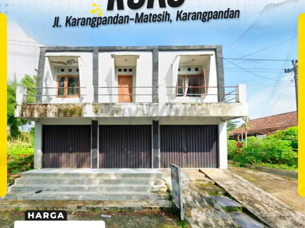 Ruko 2 lantai di pinggir jalan utama karangpandan cocok untuk usaha