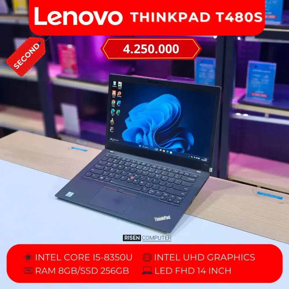 LENOVO THINKPAD T480S Intel Core i5-8350U RAM 8GB SSD 256GB FHD 14inch