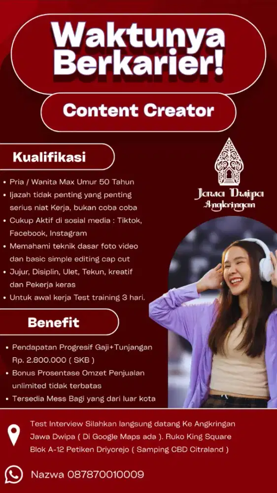 Staf Content Creator Bidang Kuliner