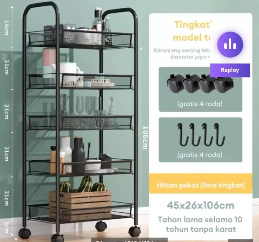 Dijual rak besi susun 5 Krn bnyak barang ngk dipakai mending dijual