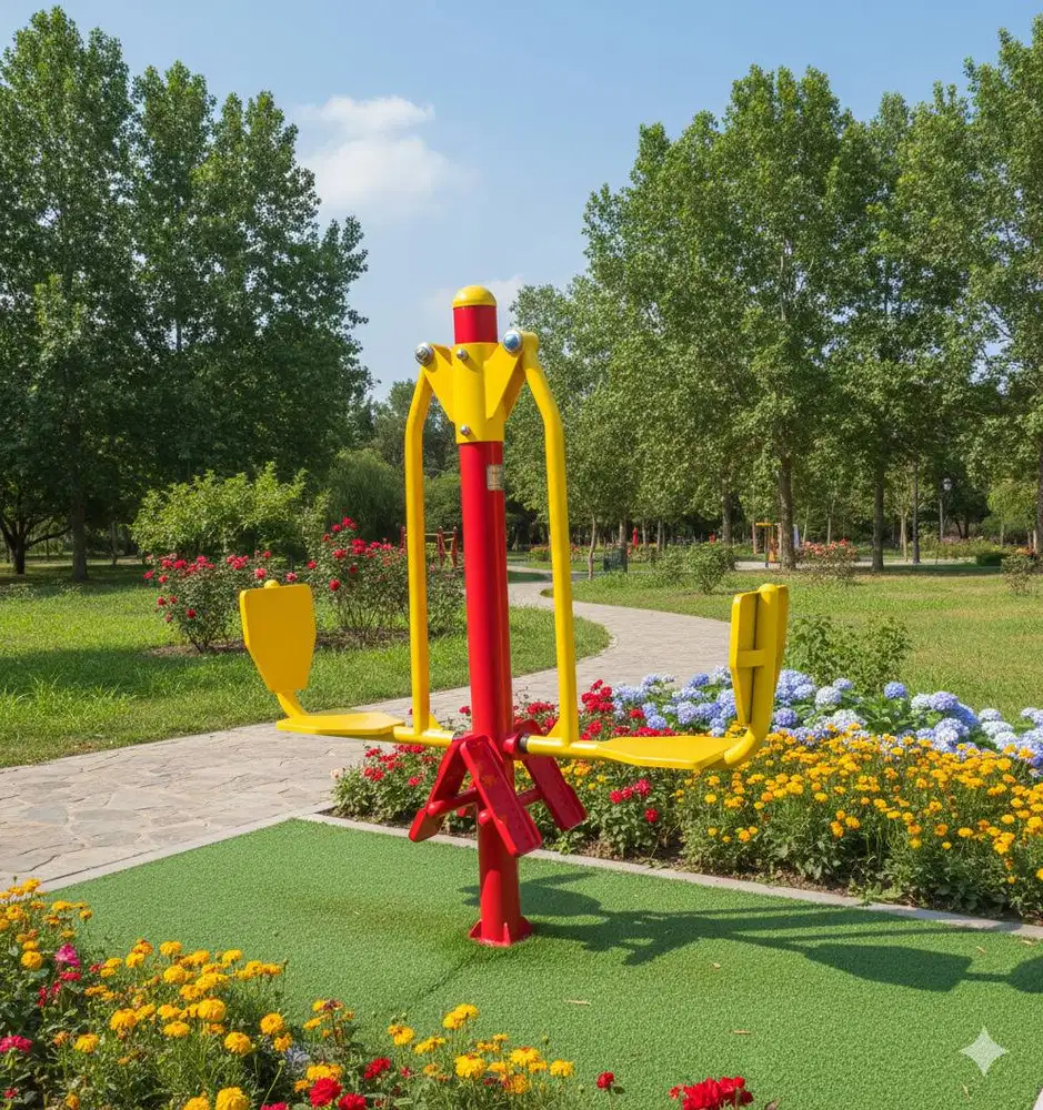 alat fitness outdoor taman double leg press machine