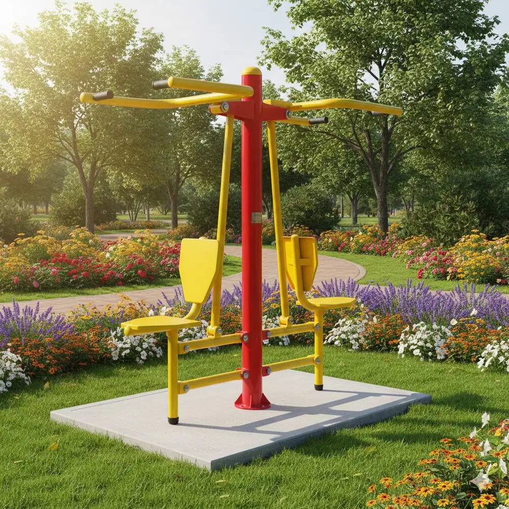 chest press 2 seat alat gym taman outdoor