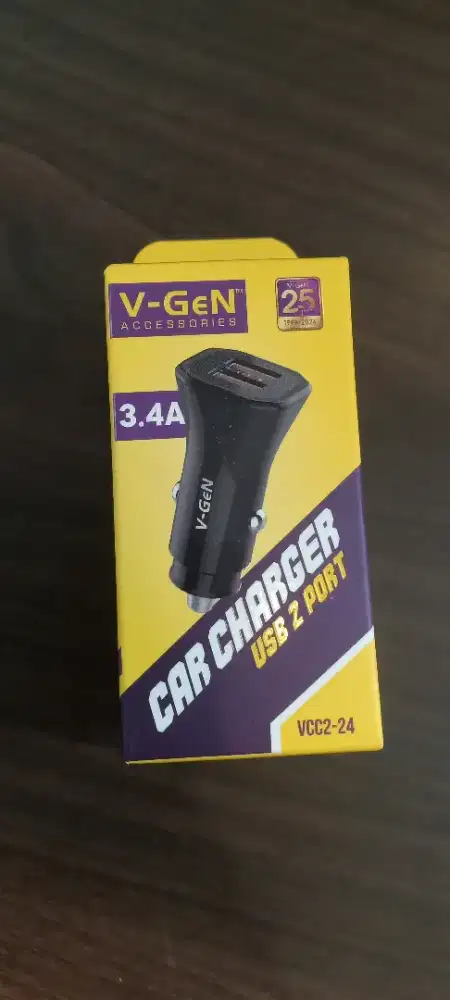 Car Charger V-GeN VCC2-24 Dual LED Port USB 3.4A Charger Mobil
