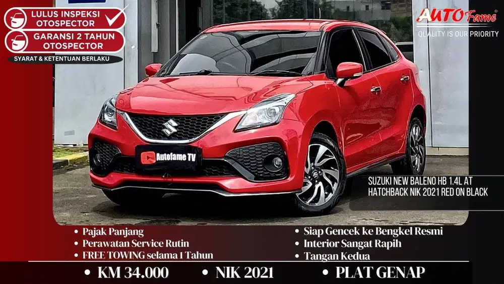Suzuki New Baleno HB 1.4L AT Hatchback NIK 2021 Red On Black