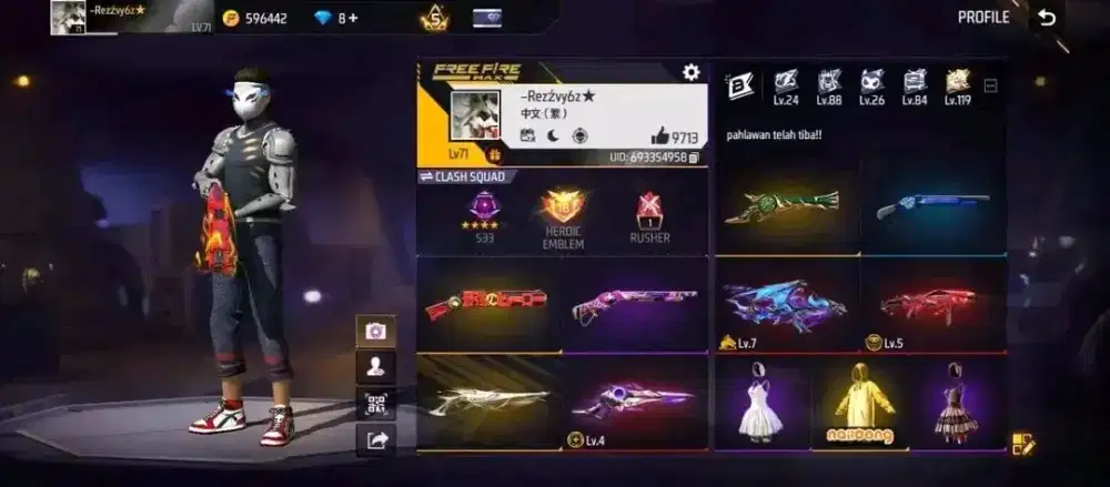 AKUN FF SPEK SULTAN MURAH DAN AMANAH