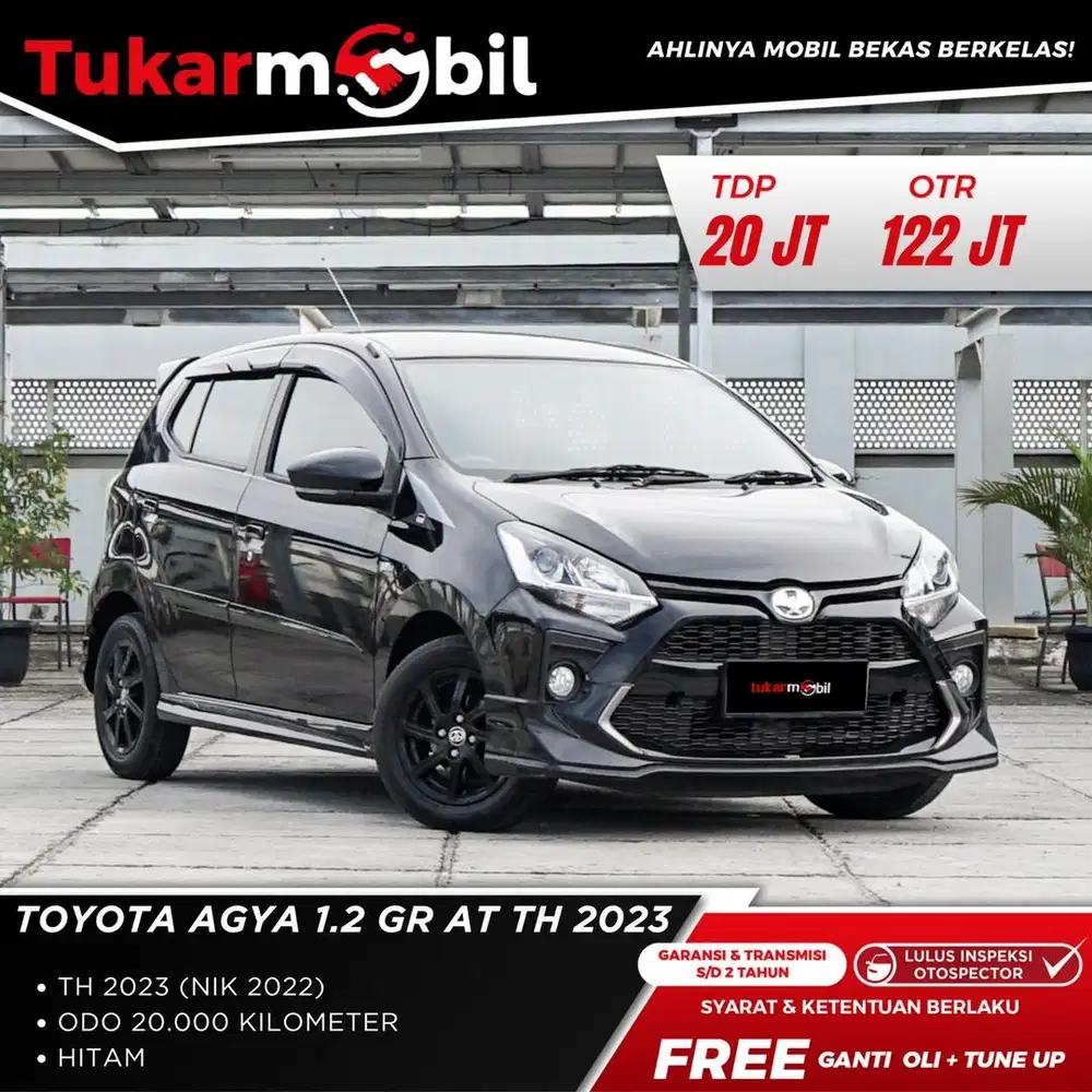 [BERGARANSI] AGYA 1.2 GR MATIC TAHUN 2022/2023 HITAM