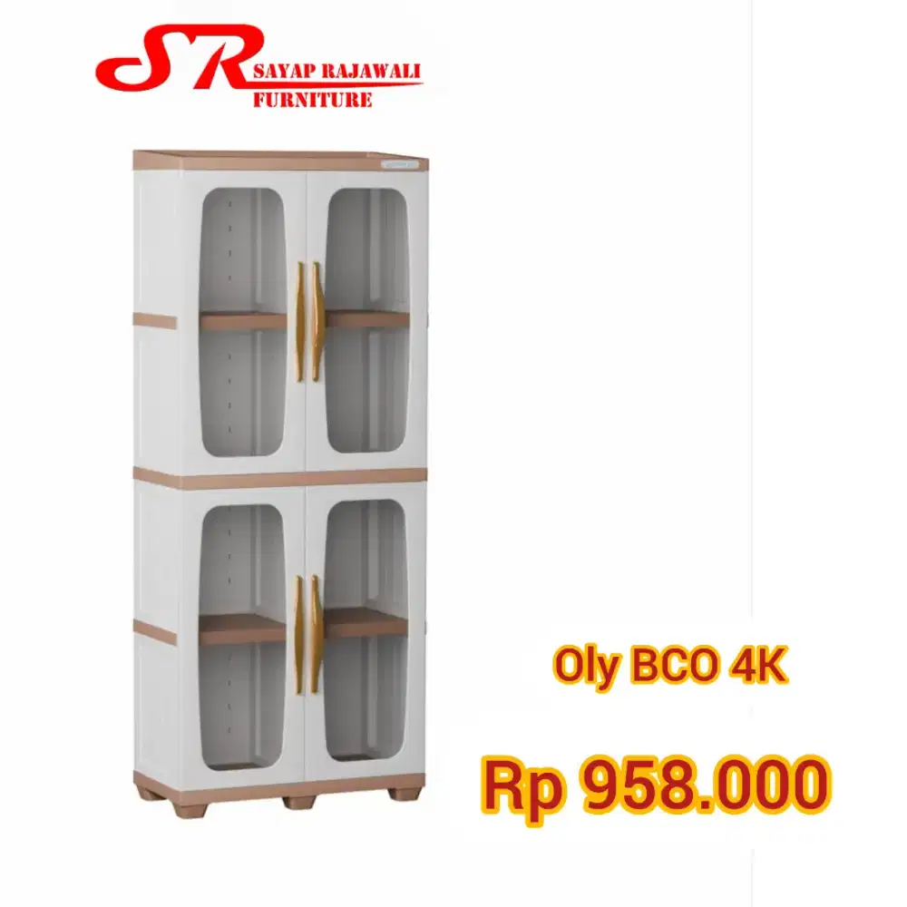 Lemari Rak Buku Plastik Olymplast Design Elegan Murah Jogja (Ars)