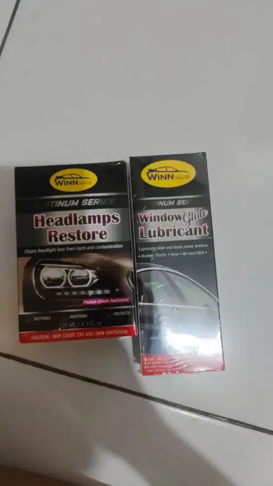 Headlamp restore and window guide lubricant Win autocare
