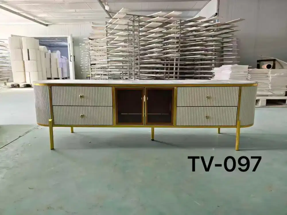 Buffet tv modern bahan HPL kaki besi P.2 meter