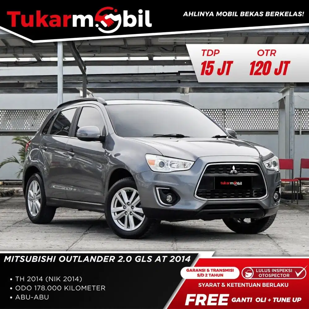 [BERGARANSI] MITSUBISHI OUTLANDER 2.0 GLS MATIC TAHUN 2014 ABU ABU