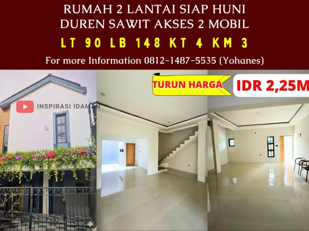 Rumah Baru komp Abadi 2 Lantai Siap Huni Pondok Bambu