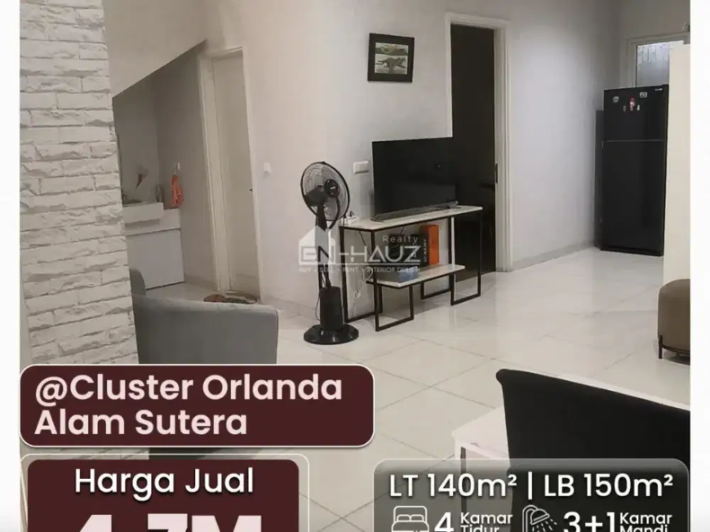 (IRV) DI JUAL CLUSTER ORLANDA ALAM SUTERA