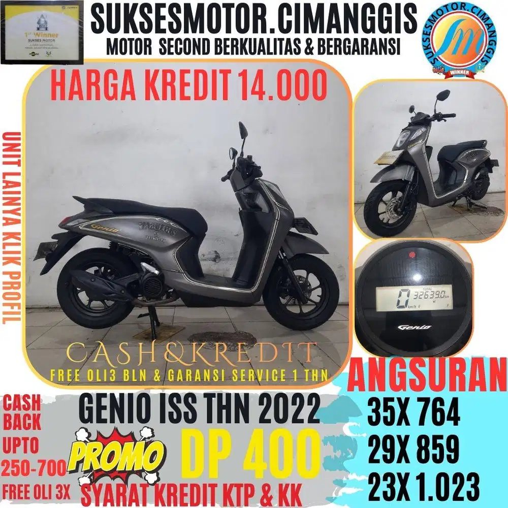 FREE BBN KTP DEPOK GENIO ISS PROMO CASHBACK UPTO700RBU FREE OLI 3X
