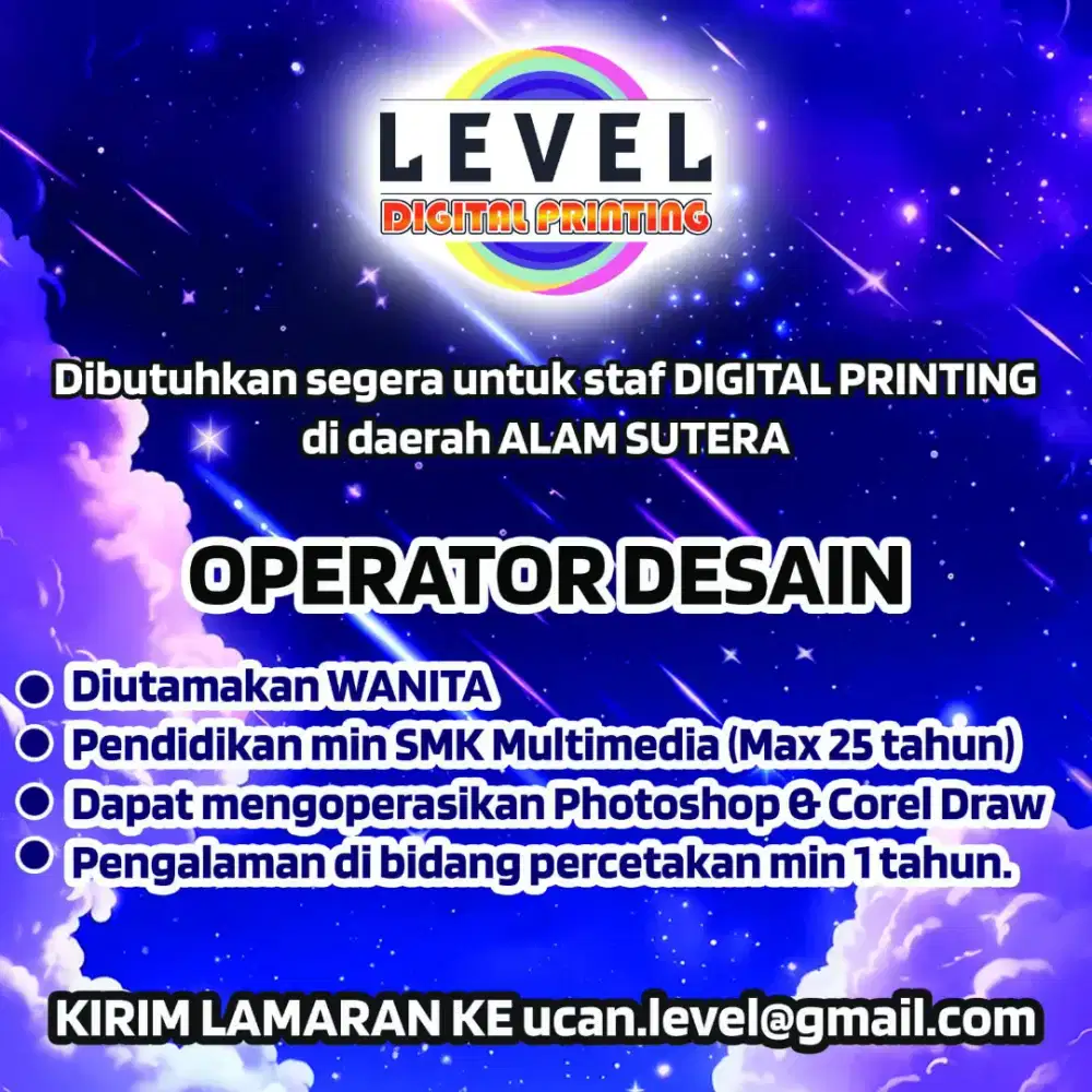 Dibutuhkan Operator Desain