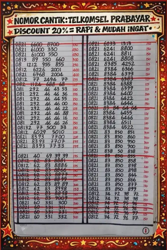 NOMOR PERDANA CANTIK TSEL