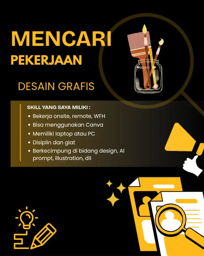 Saya mencari pekerjaan sebagai desain grafis