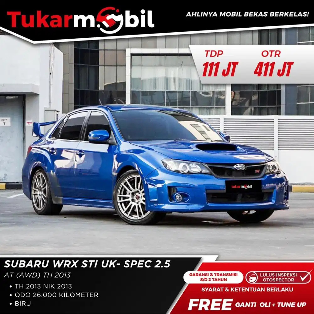 [BERGARANSI] SUBARU WRX STI UK-SPEC 2.5 MATIC AWD TAHUN 2013 BIRU