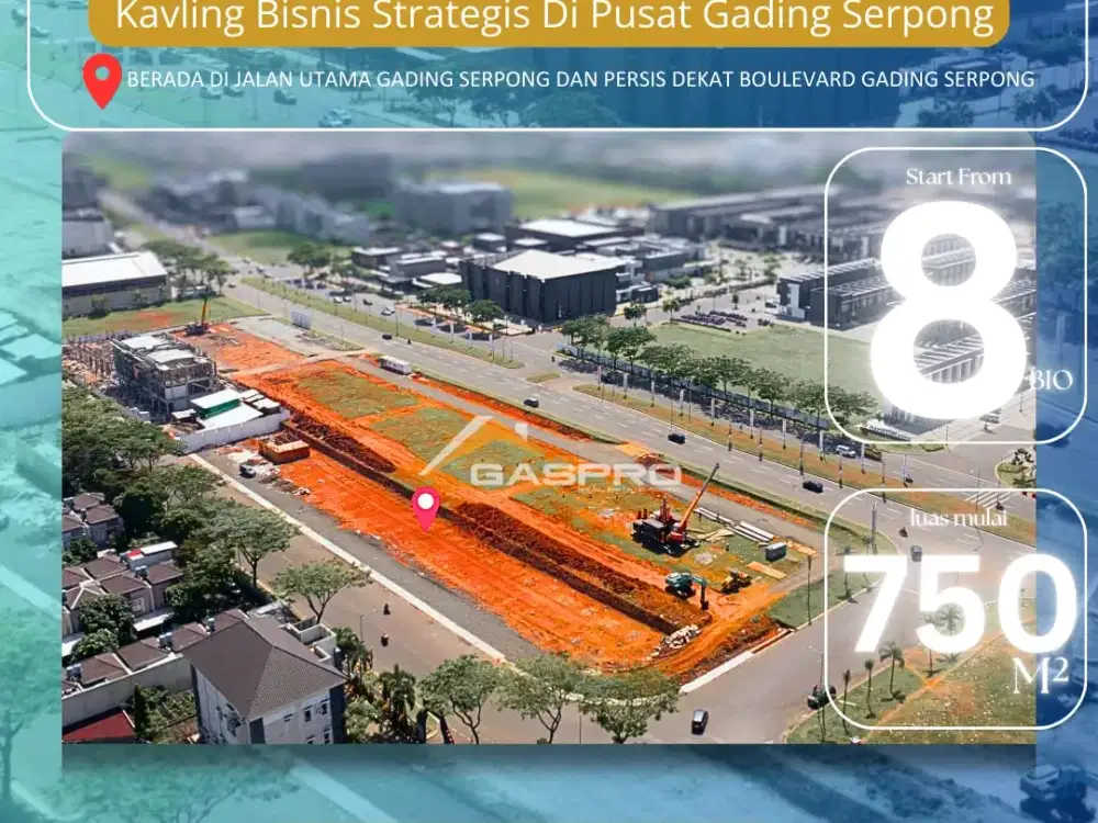 Kavling 750M²  Paling Eksclusif Start 8Man Investasi Graha Premium Gading Serpong