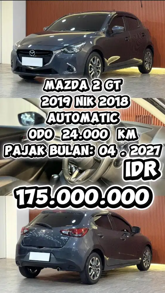 [ ODO 24.000 KM ] MAZDA 2 GT AT 2019 NIK 2018 BERGARANSI SIAP PAKAI
