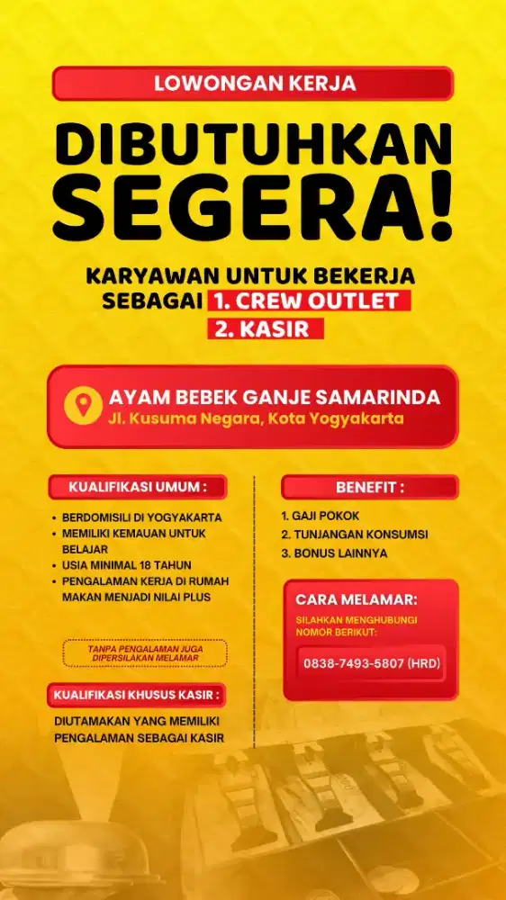 Loker jaga outlet ayam