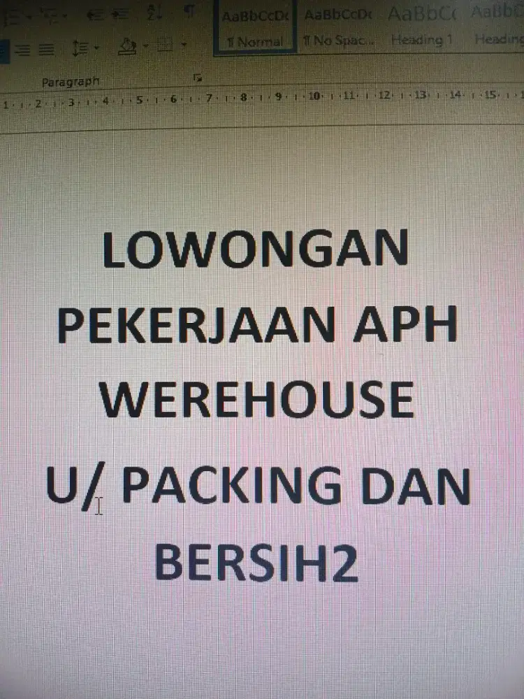 Lowongan kerja packing dan bersih-bersih