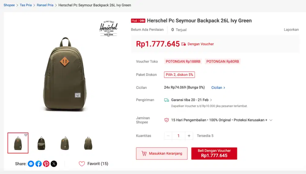 Backpack - Herscel Seymour 26L - Black