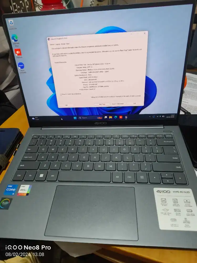 AXIOO HYPE R5 OLED i5 1235u RAM 24GB SSD 512GB Berat Dibawah 1kg