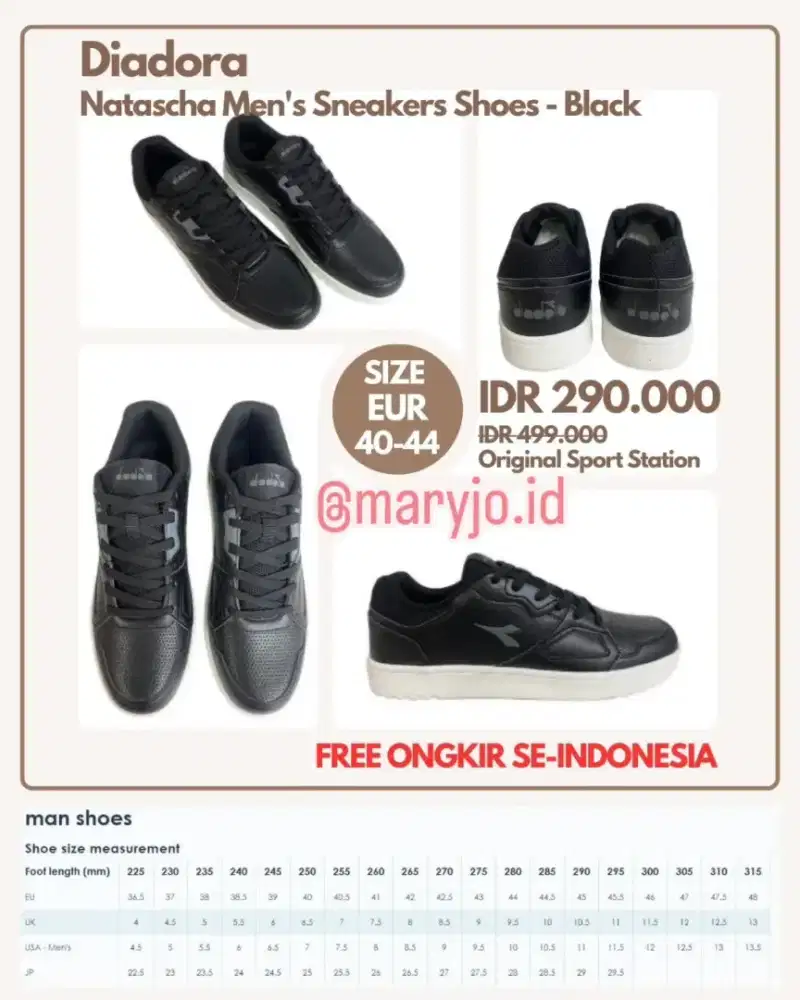 Diadora Natascha Men Sneaker - Black : size 40, 41, 42, 43, 44