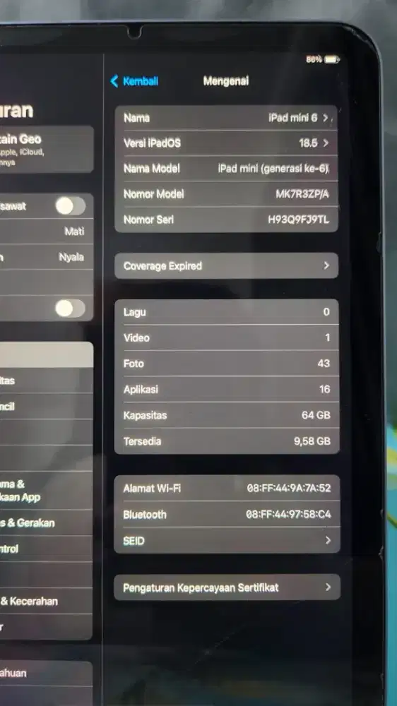 Di jual Ipad Mini 6 ( Generasi ke 6 )