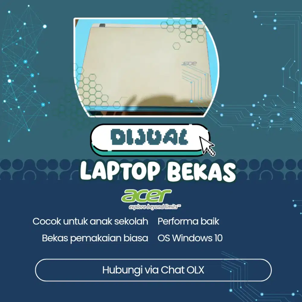 Dijual Laptop Acer bekas untuk anak sekolah, kuliah