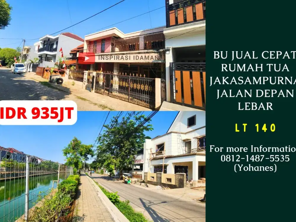 BU Jual Cepat Rumah Tua Jakasampurna Jalan depan lebar