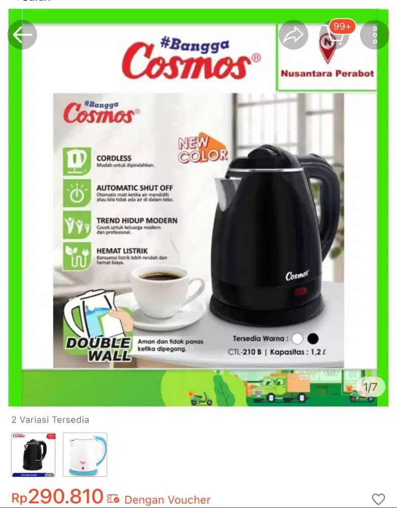 COSMOS Teko Listrik 1.2 Liter