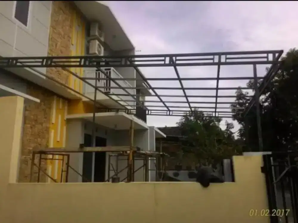 Kanopi minimalis atap seng sepandek