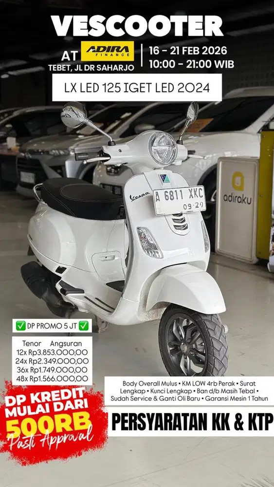 PIAGGIO VESPA LX 125 IGET FACELIFT 2024 MURAH BANGET BISA KREDIT