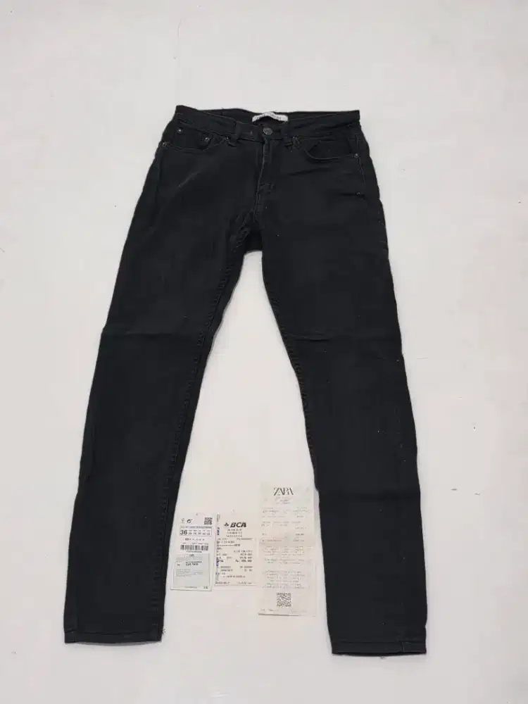 Celana Jeans Zara Pria Ori Hitam US 29 Super Skinny No Minus Ada Nota