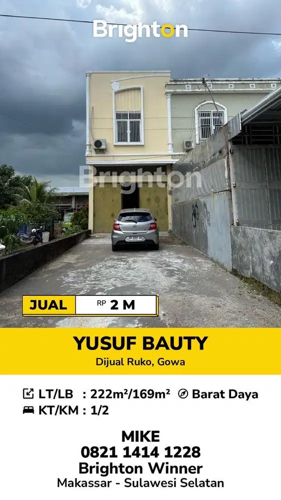 Dijual Ruko di Yusuf Bauty Gowa
