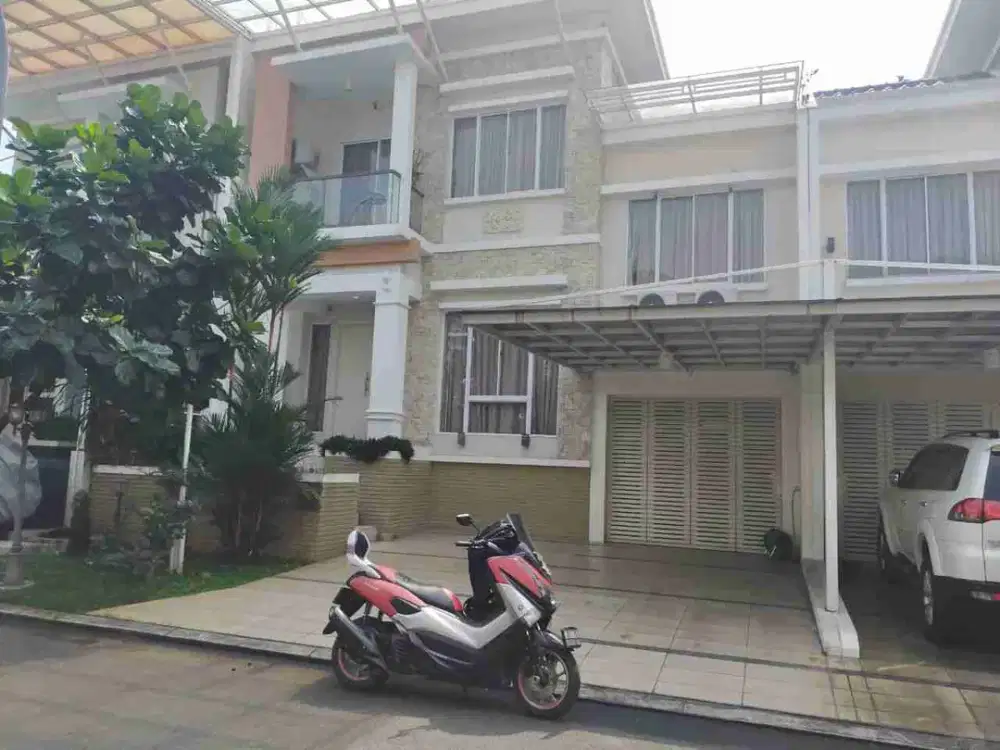 dijual cepat 2 rumah gandeng depan belakang di grand galaxy city, full furnished