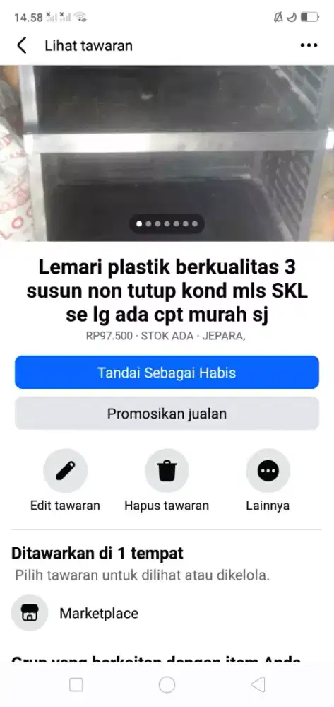 Lemari plastik berkualitas 3 susun kond mls SKL non tutup murah sj cpt