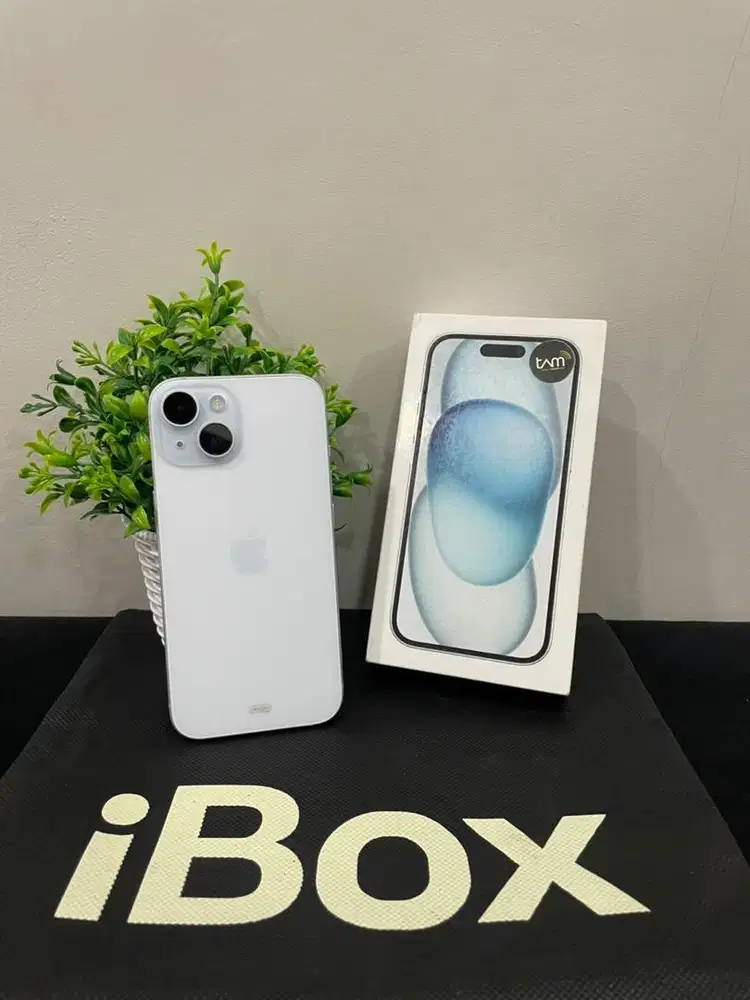 IPhone 15 128GB iBox Blue mulus Fullset Ori BH 87% 3Utool 98 Grs On