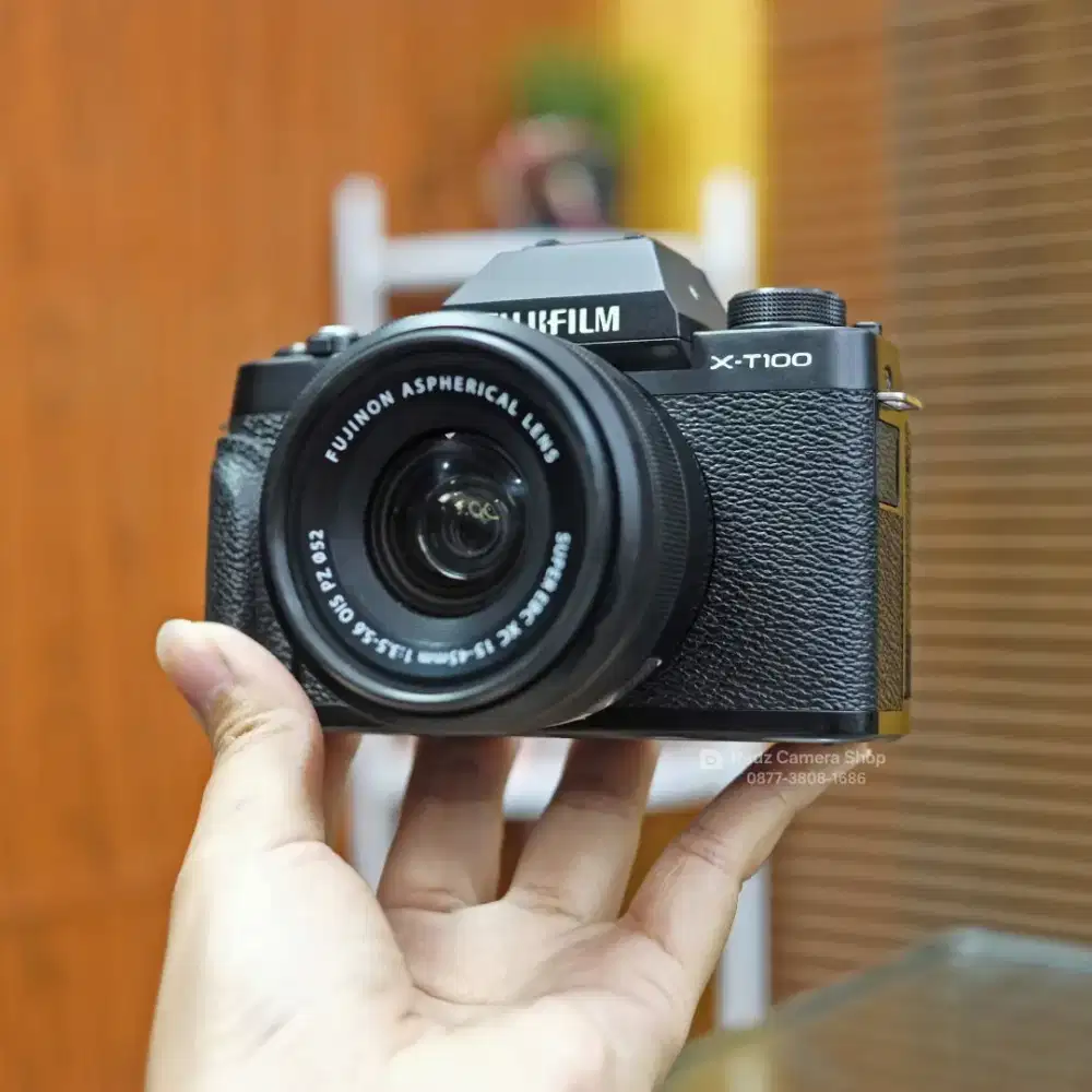 Fujifilm X-T100 kit 15-45 OIS PZ Mulus EX Garansi Resmi FFID Fullset