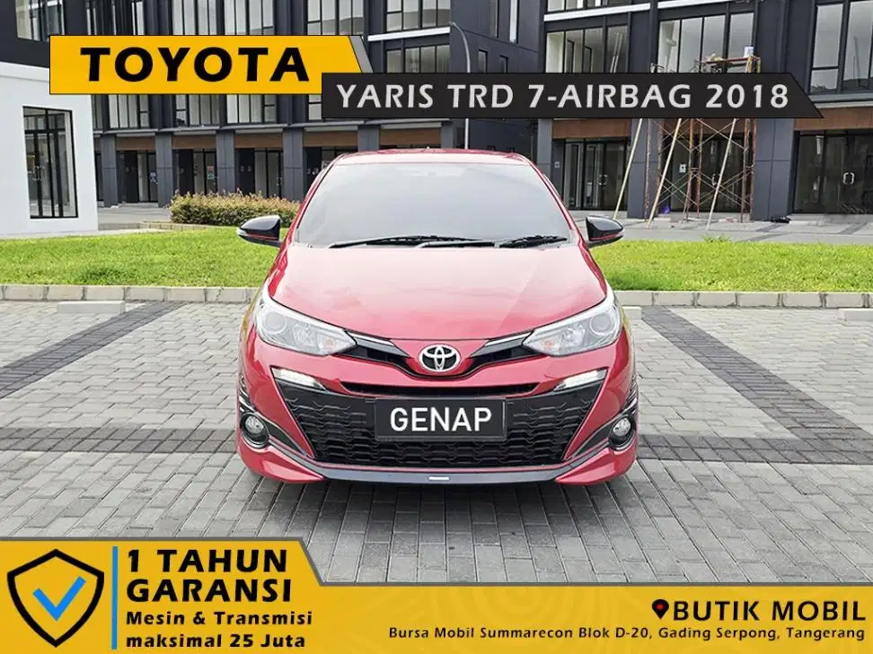 Yaris TRD Sportivo 7 Airbag AT 2018 Merah. Low Odo 59rb