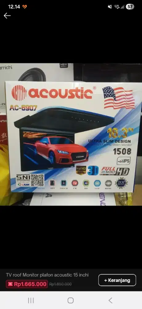 TV Roof / TV Plafon Acoustic 16,3 Inch