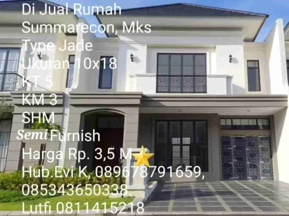 Di Jual Rumah Summarecon Makassar, Type Jade.