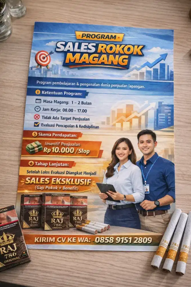 Loker sales Rokok Magang