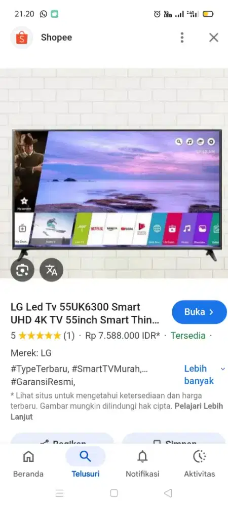 Tv LG 55 inchi altinq
