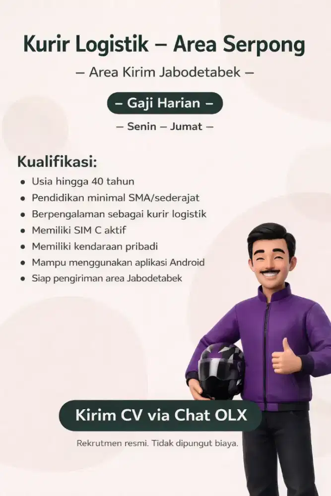 Kurir Logistik - area serpong (bukan freelance / ojol)